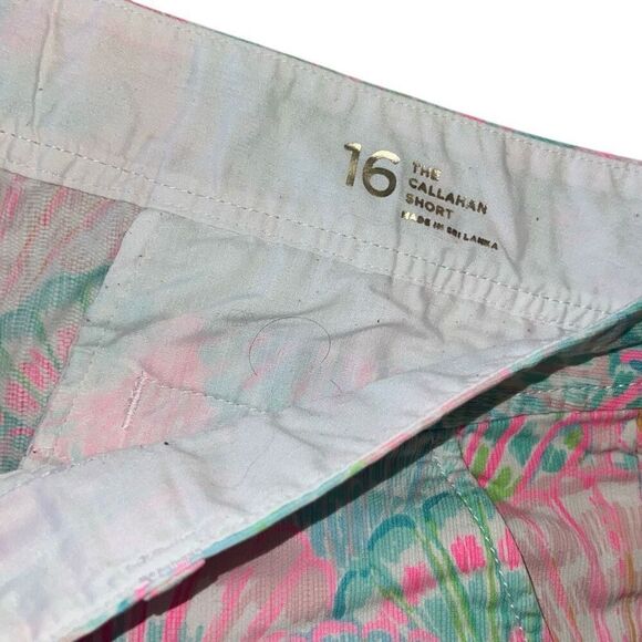 Lilly Pulitzer Callahan Short Oh Shello Shell Print Tropical Vacation sz 16 - Picture 5 of 9